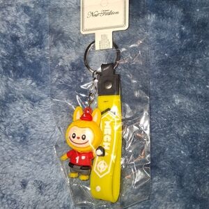 Yellow Key Holder with Cartoon Charm